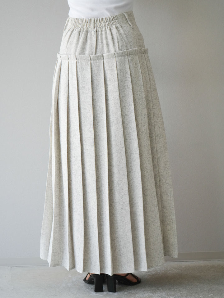 [予約]ミックスツイードプリーツスカート/アイボリー