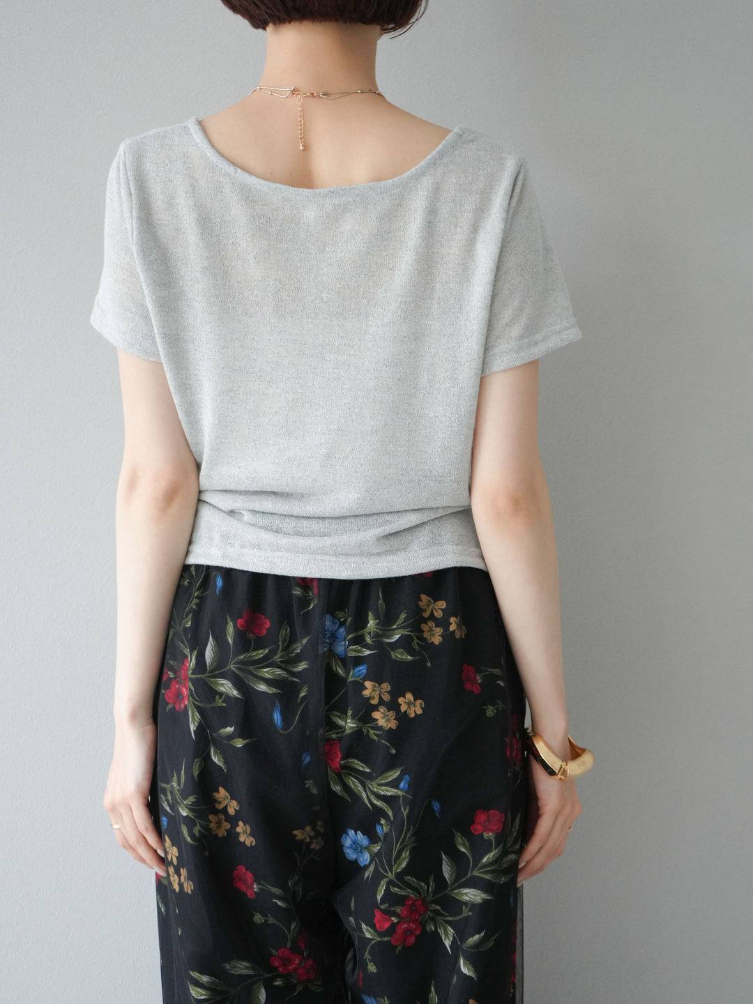 [預購] Cache-Coeur 薄紗針織套頭衫/灰色