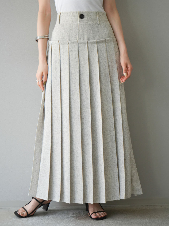 [予約]ミックスツイードプリーツスカート/アイボリー