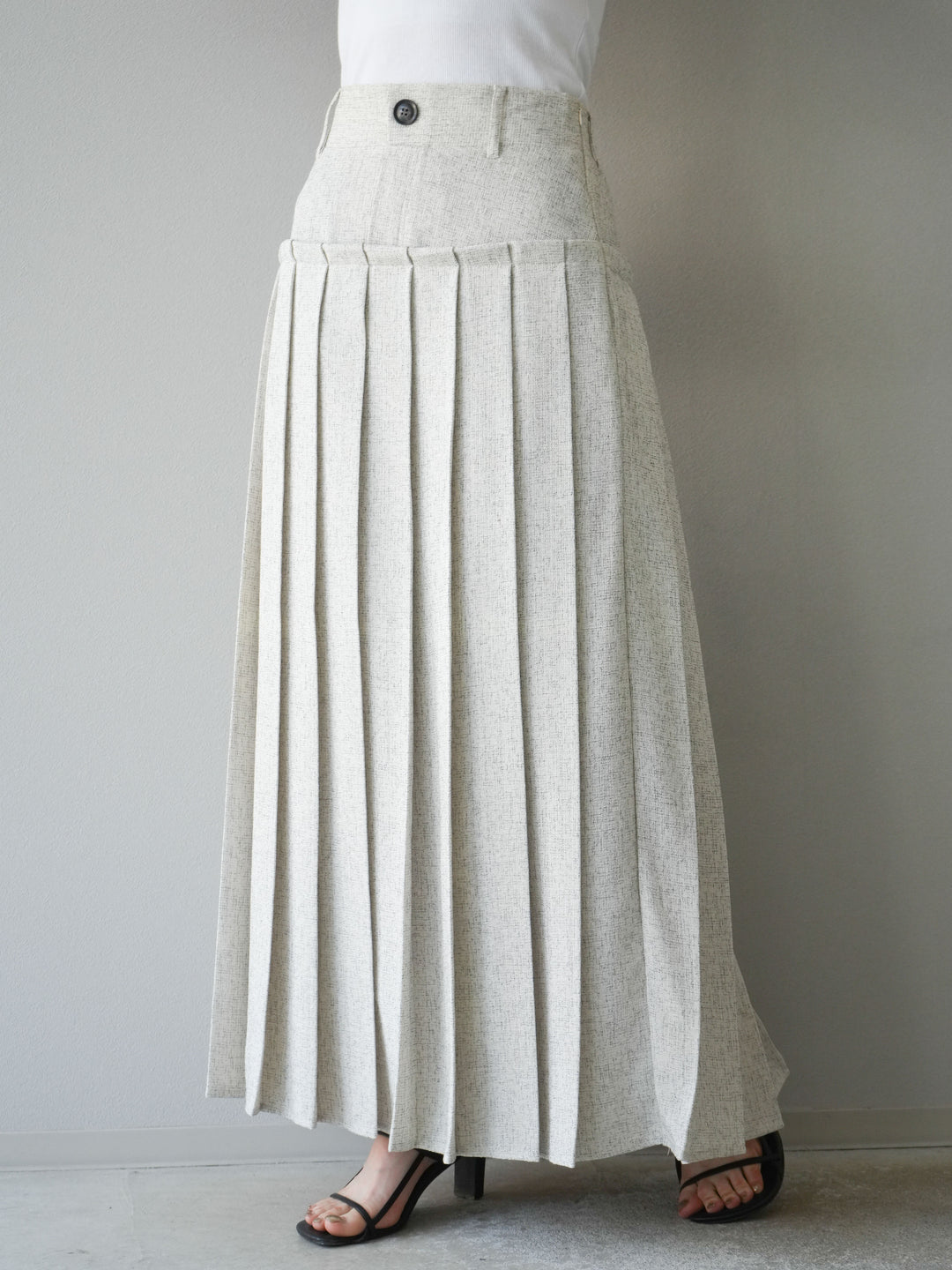 [予約]ミックスツイードプリーツスカート/アイボリー