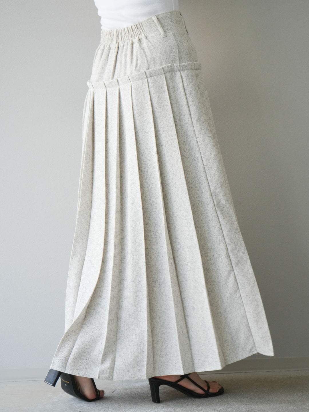 [予約]ミックスツイードプリーツスカート/アイボリー