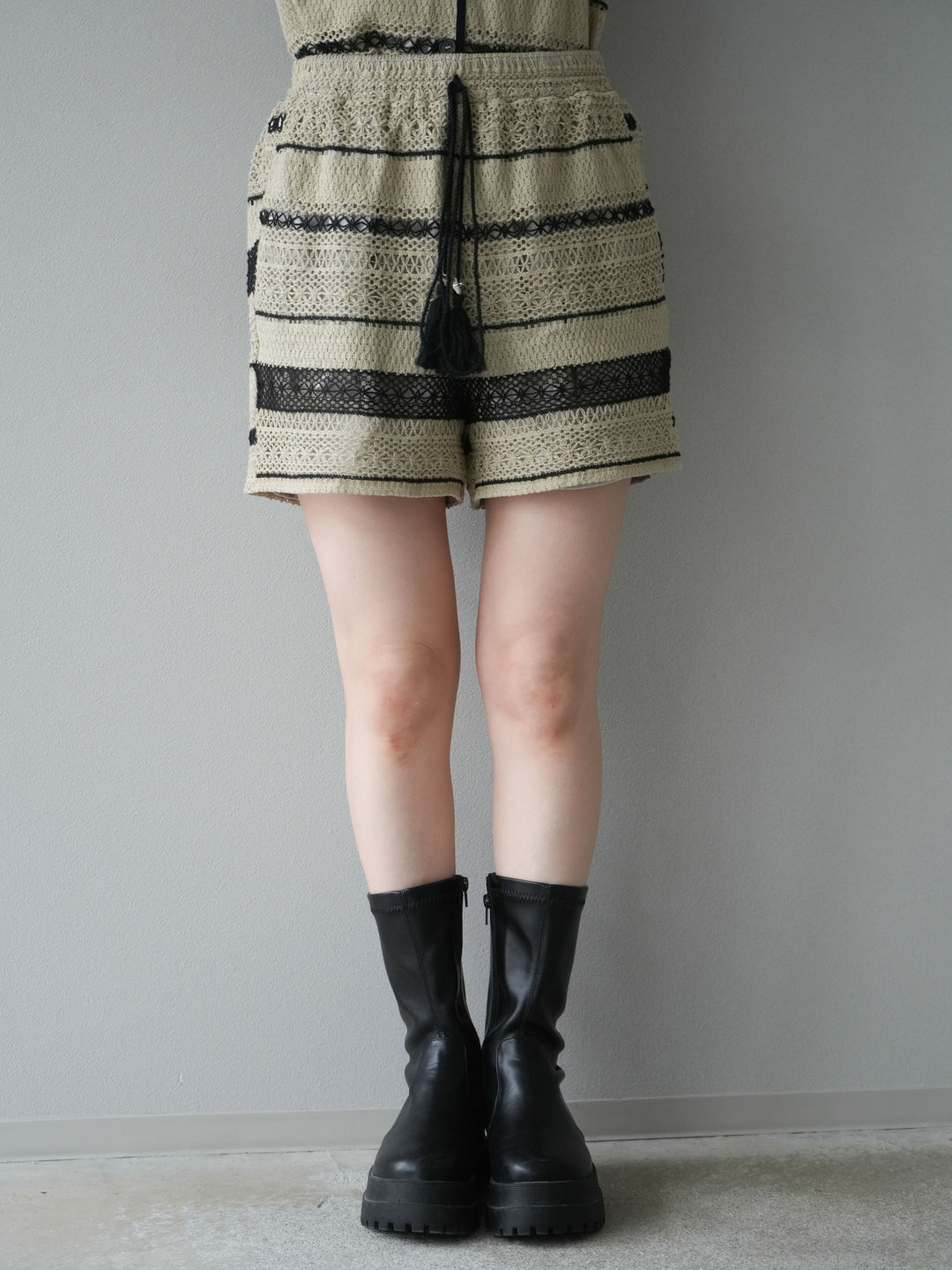 [SET]クロシェレースベスト＆ショートパンツSET UP(2set)