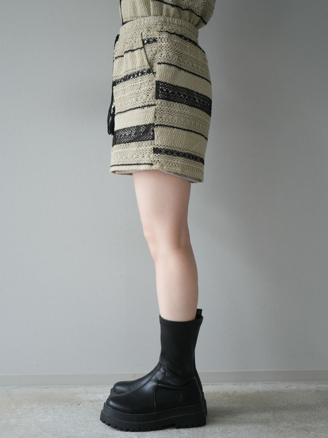 [SET]クロシェレースベスト＆ショートパンツSET UP(2set)