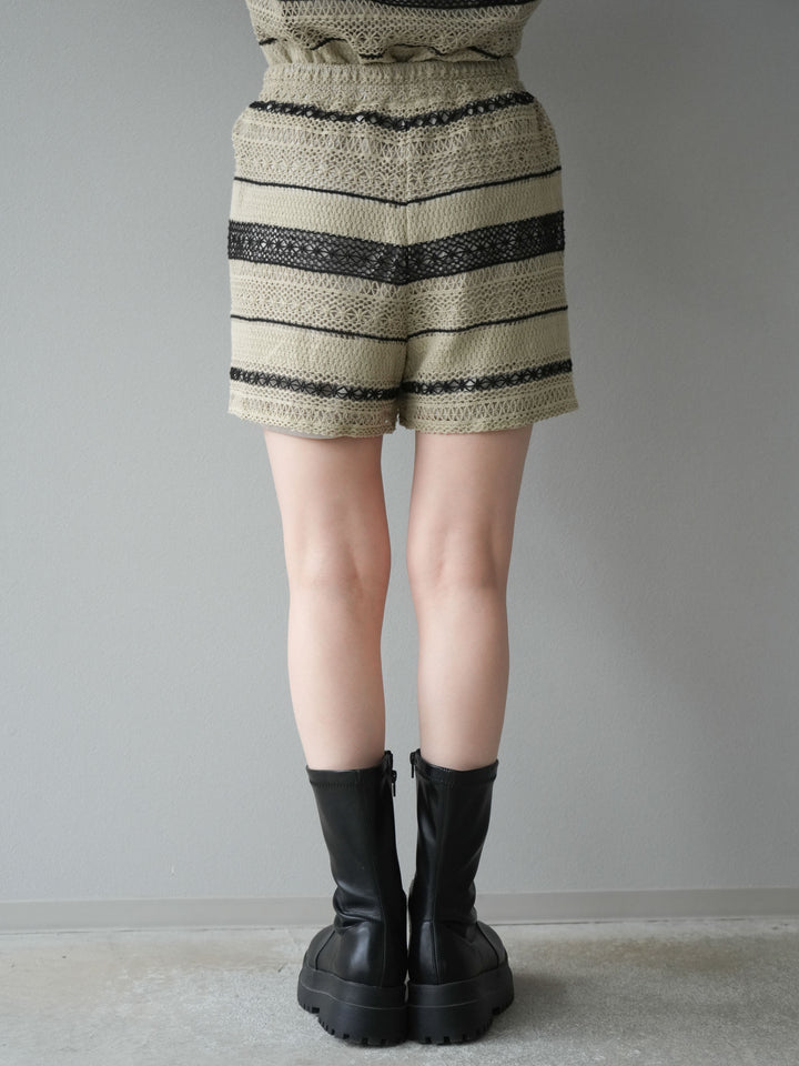 [SET]クロシェレースベスト＆ショートパンツSET UP(2set)