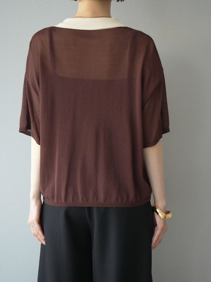 [予約]シアーポロニットプルオーバー/ブラウン