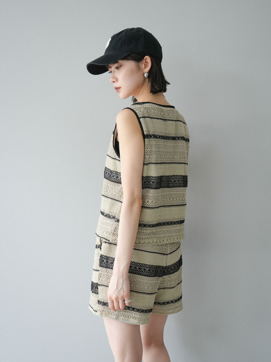 [SET]クロシェレースベスト＆ショートパンツSET UP(2set)