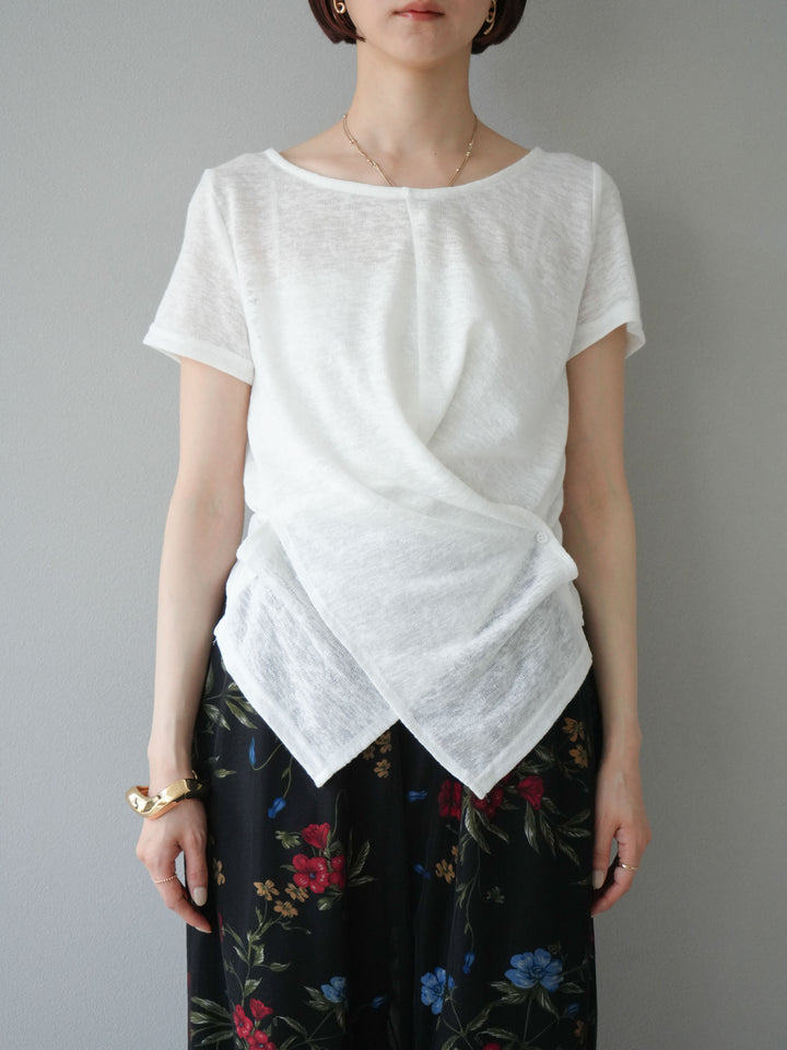 [予約]カシュクールシアーニットプルオーバー/ホワイト