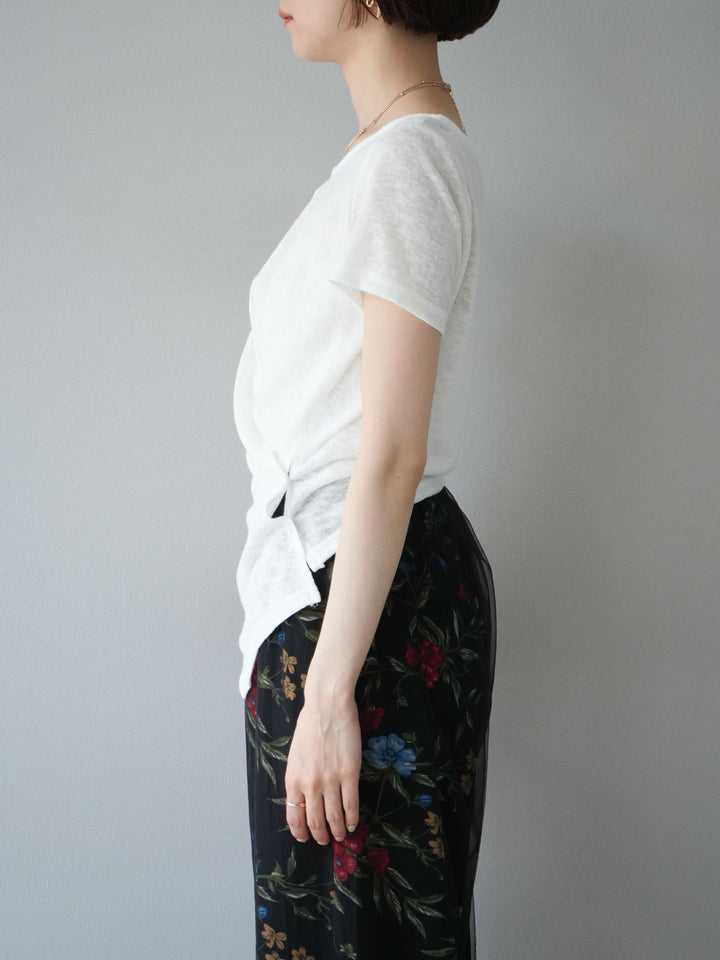 [予約]カシュクールシアーニットプルオーバー/ホワイト