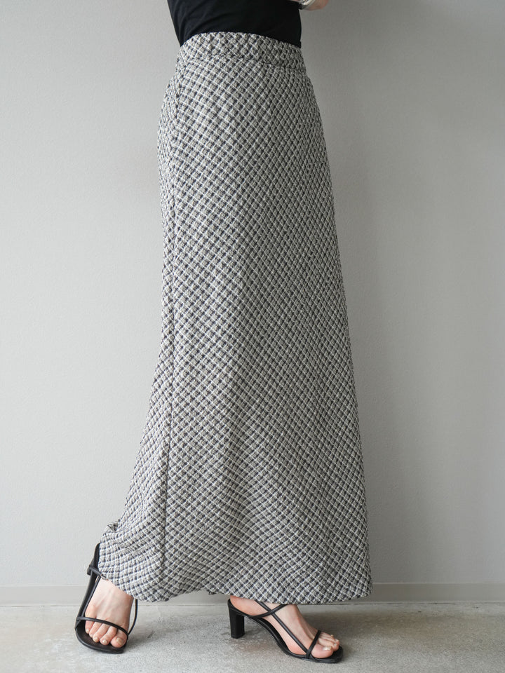 [予約]チェック柄タイトスカート/ブラック