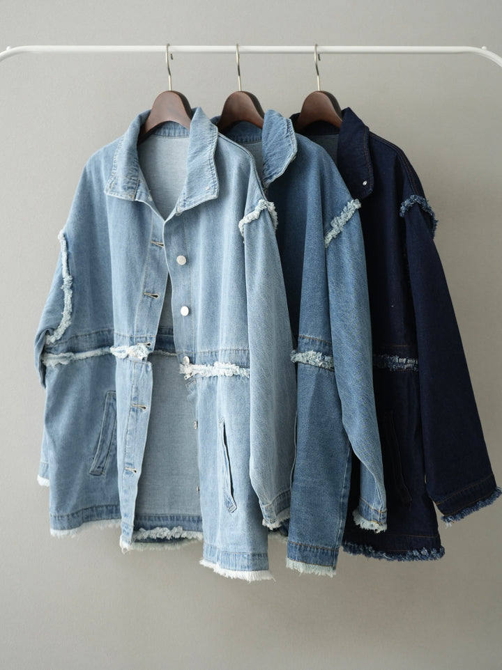 [SET] 2WAY denim stand collar jacket + 2WAY denim stand collar jacket (2set)