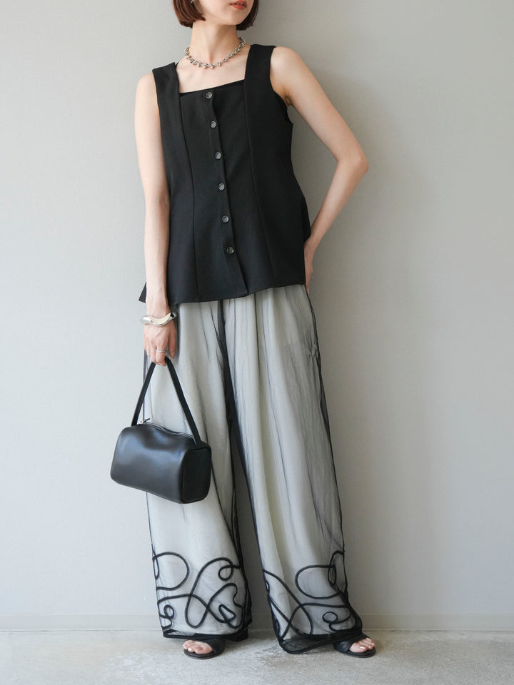 [予約]ペプラムベスト/ブラック