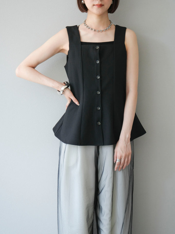 [予約]ペプラムベスト/ブラック