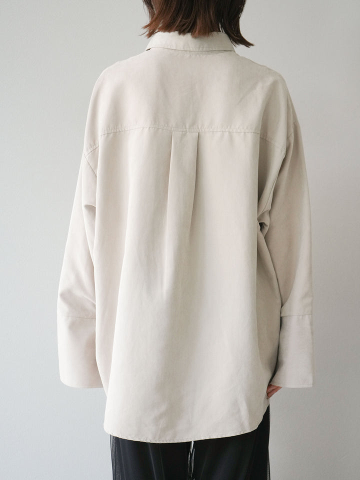 [予約]スエードライクBIGカフスオーバーシャツ/エクリュ