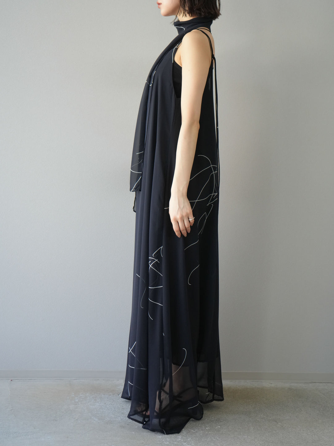 【預購】Pen-touch 雪紡吊帶洋裝/黑色
