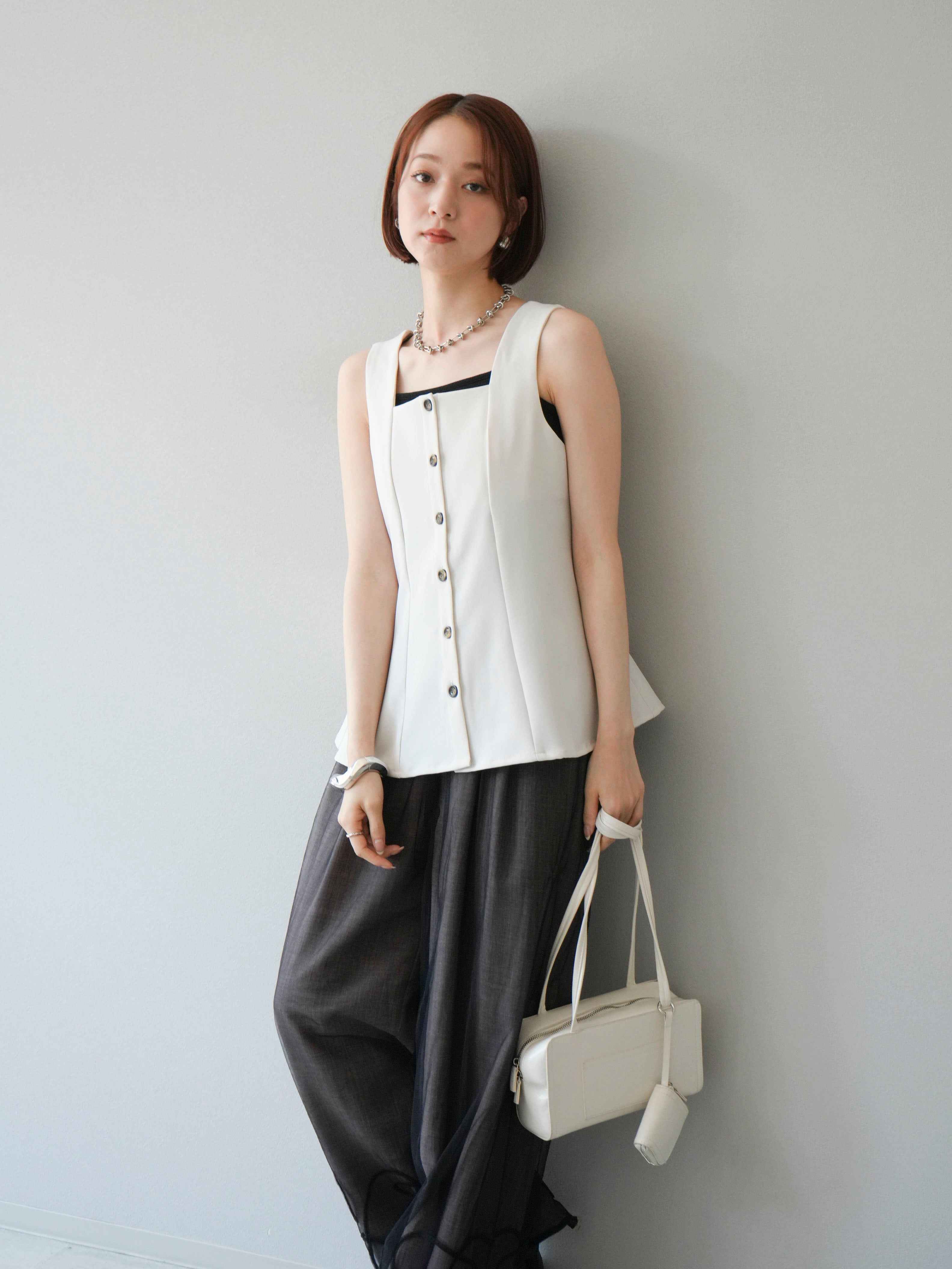 予約]ペプラムベスト/アイボリー – Lumier
