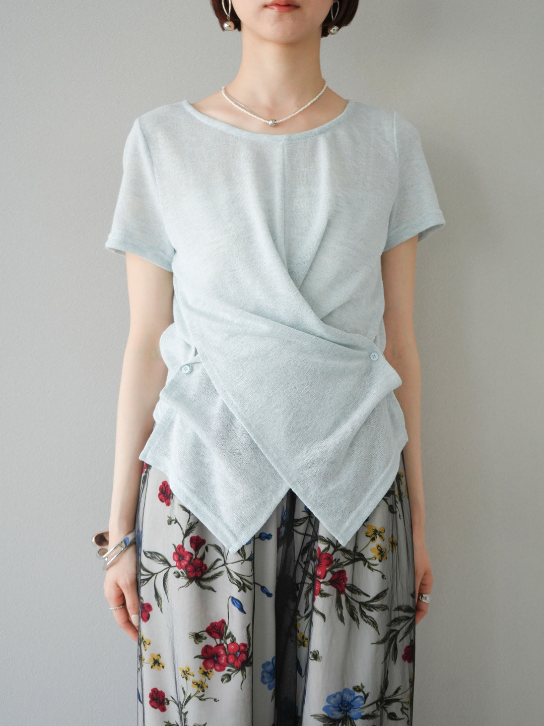 [預購] Cache-Coeur 薄紗針織套頭衫/藍色