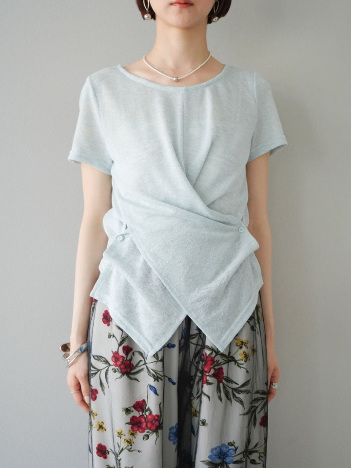 [預購] Cache-Coeur 薄紗針織套頭衫/藍色