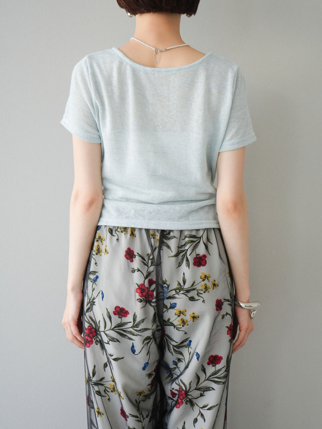 [預購] Cache-Coeur 薄紗針織套頭衫/藍色