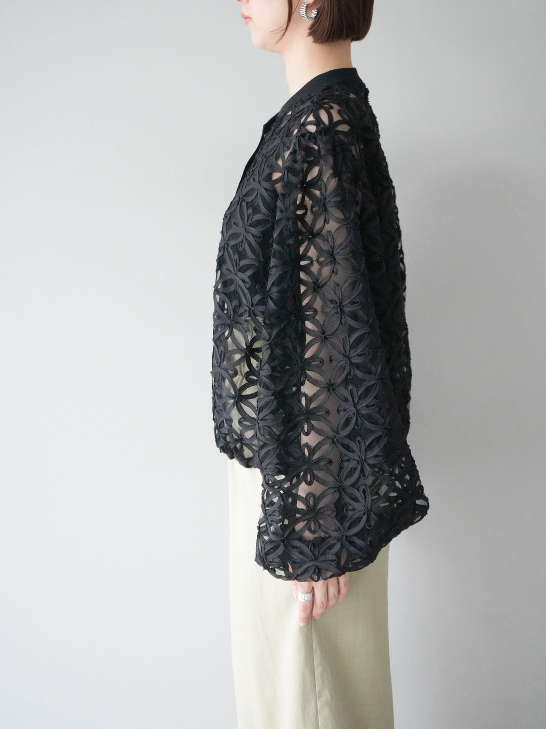 [予約]テープレースシアーブルゾン/ブラック