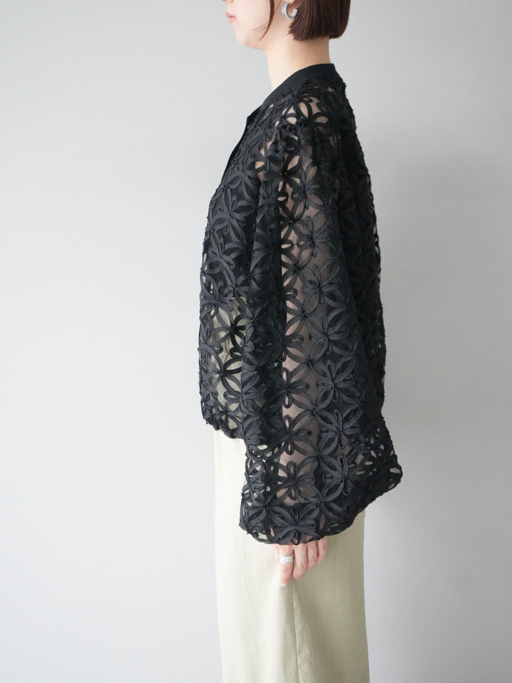 [予約]テープレースシアーブルゾン/ブラック