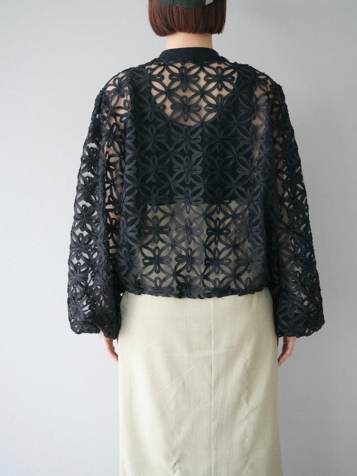 [予約]テープレースシアーブルゾン/ブラック