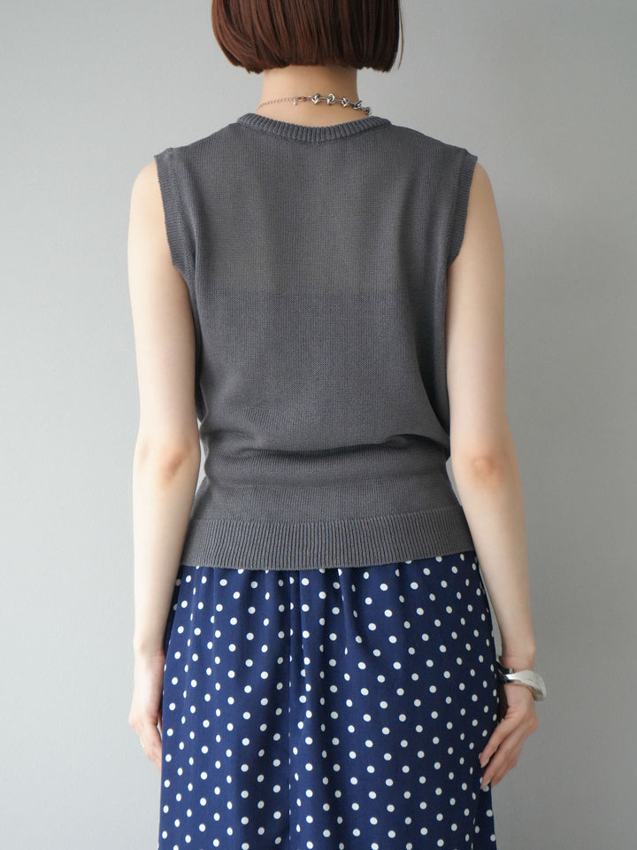 [予約]ウエストベルトニットベスト/チャコール