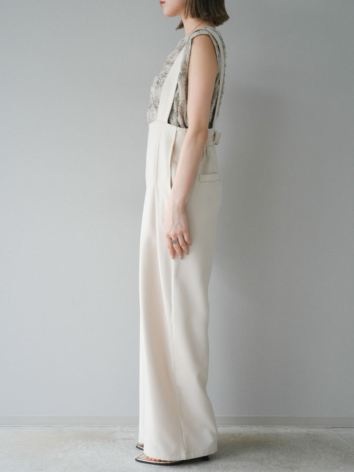 【預購】帶扣設計工裝褲/象牙白