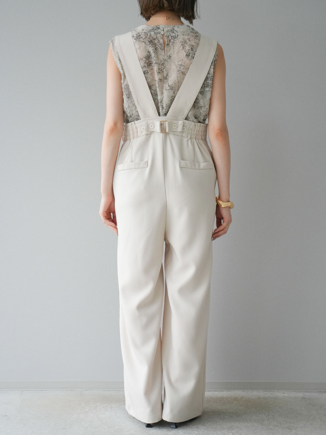 【預購】帶扣設計工裝褲/象牙白