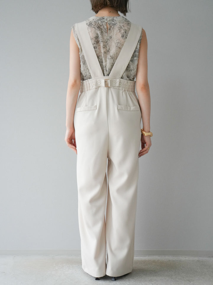 【預購】帶扣設計工裝褲/象牙白