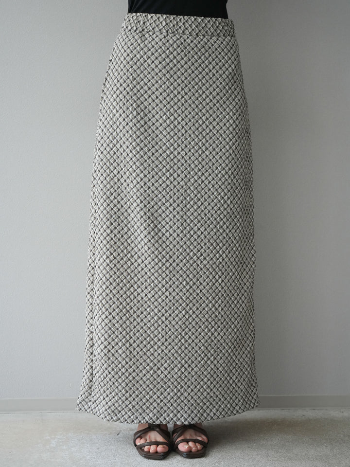 [予約]チェック柄タイトスカート/ブラウン