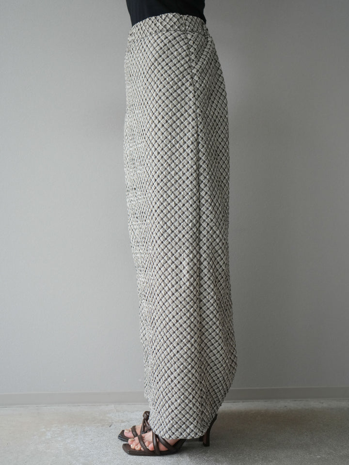 [予約]チェック柄タイトスカート/ブラウン