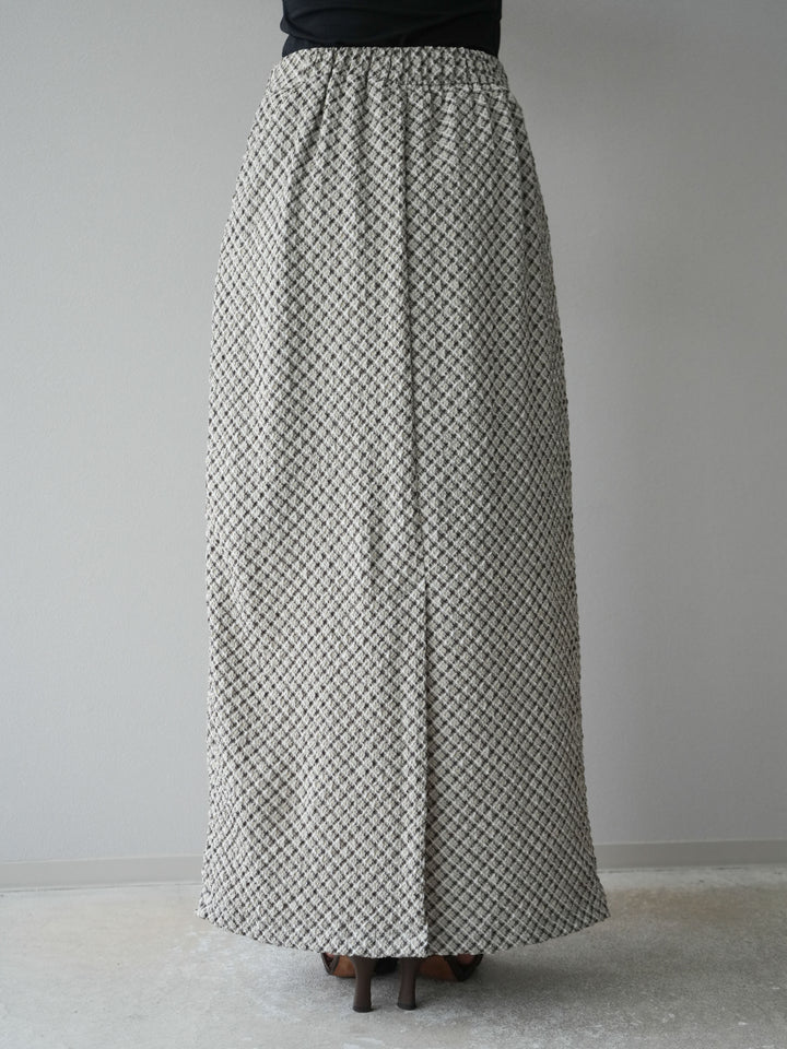 [予約]チェック柄タイトスカート/ブラウン