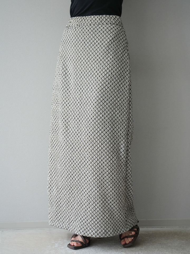 [予約]チェック柄タイトスカート/ブラウン