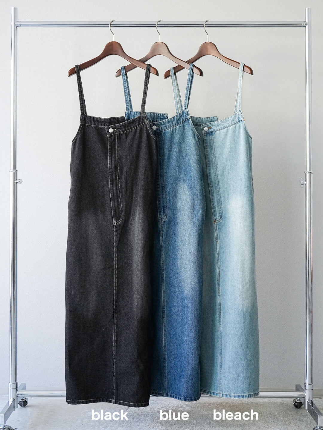 [SET]ループデザインベスト+アシンメトリーデニムワンピース(2set)