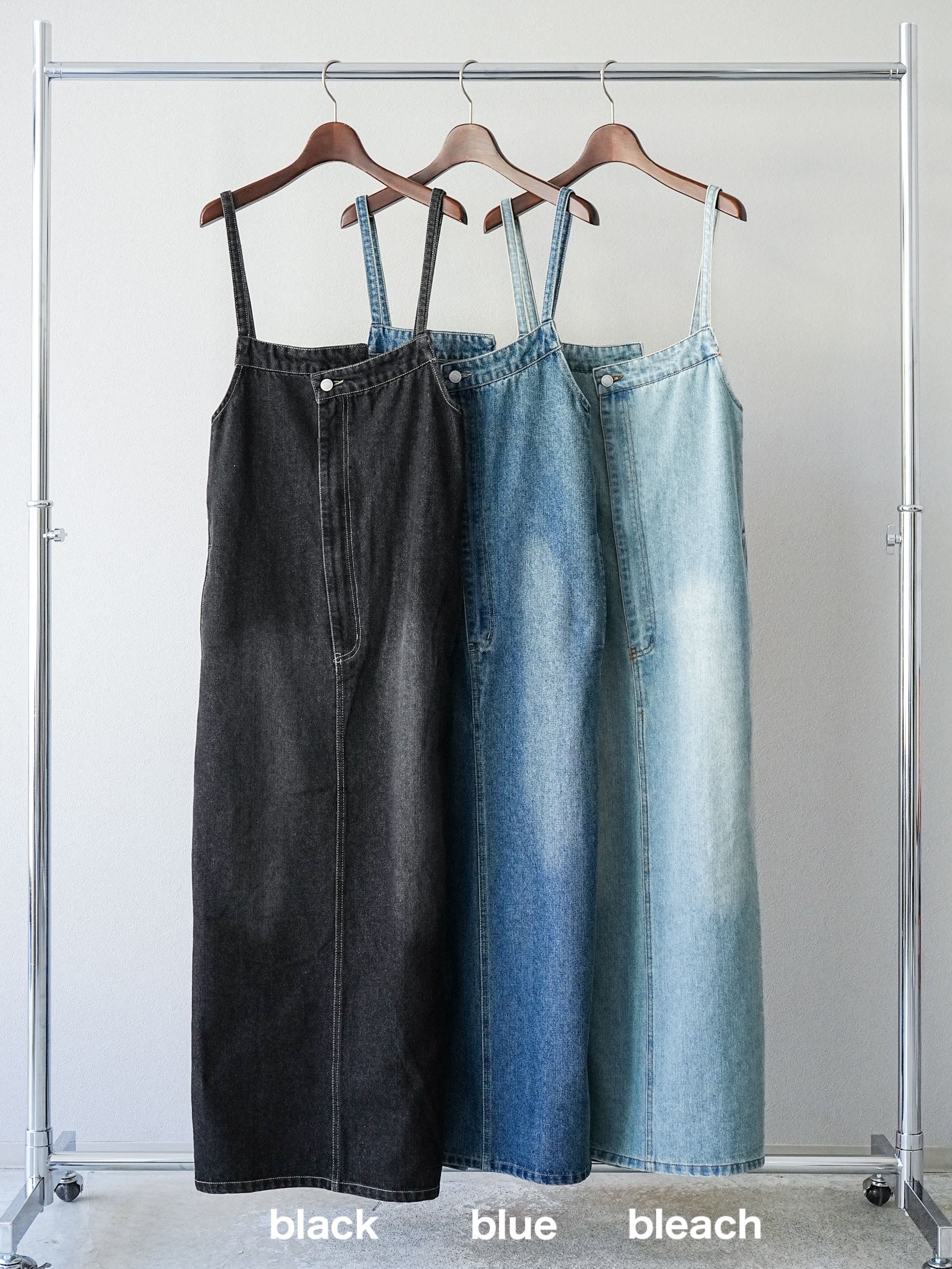 SET]アシンメトリーデニムワンピース+ニュアンスフリンジジャガード