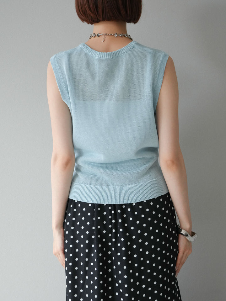 [予約]ウエストベルトニットベスト/ブルー