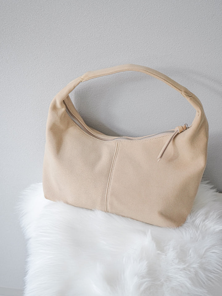 [予約]ラウンドハンドルスエードBAG /アイボリー
