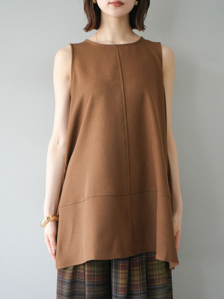 [予約]フレアノースリーチュニック/ブラウン