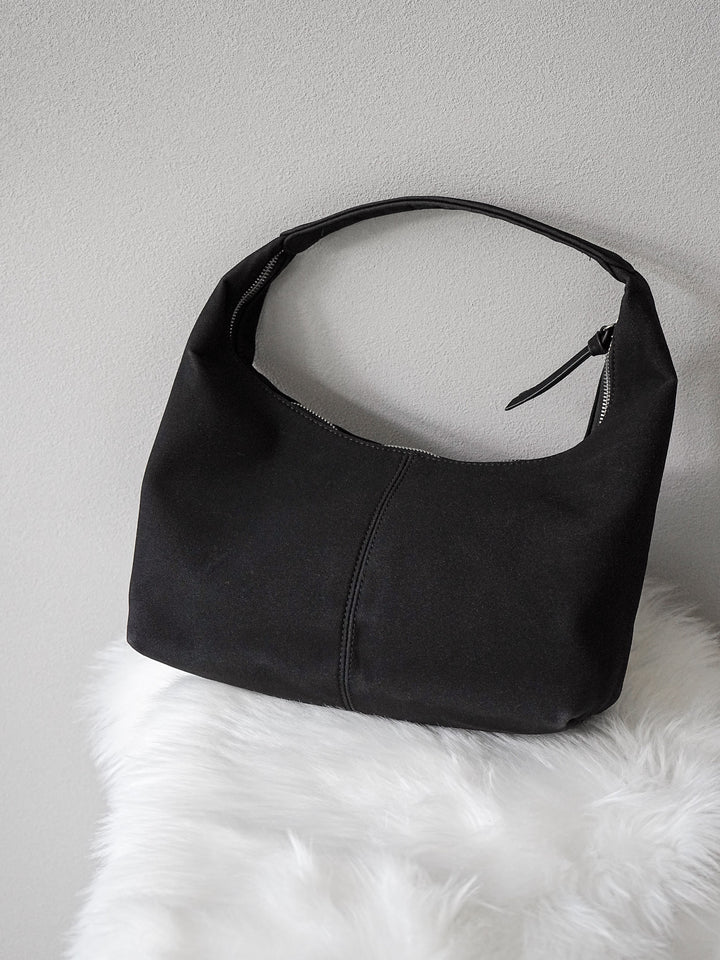 [予約]ラウンドハンドルスエードBAG /ブラック