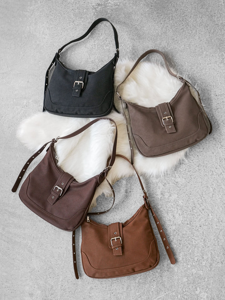 [予約]ベルトデザインホーボーBAG /キャメル