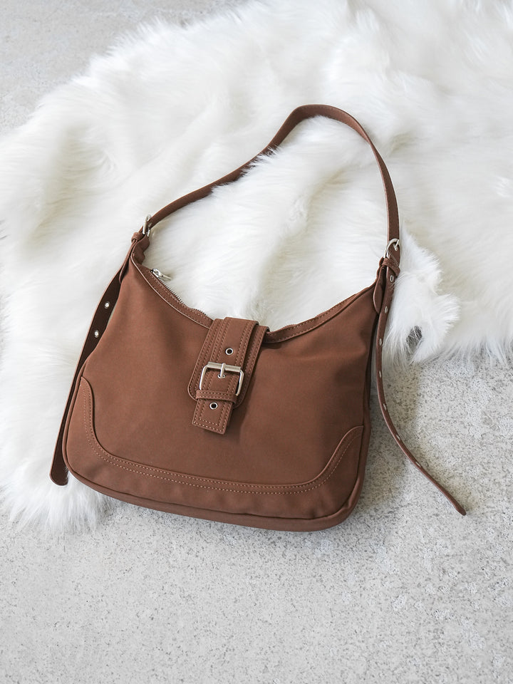 [予約]ベルトデザインホーボーBAG /キャメル