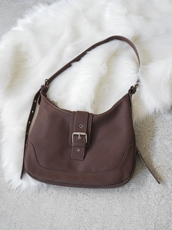 [予約]ベルトデザインホーボーBAG /ブラウン