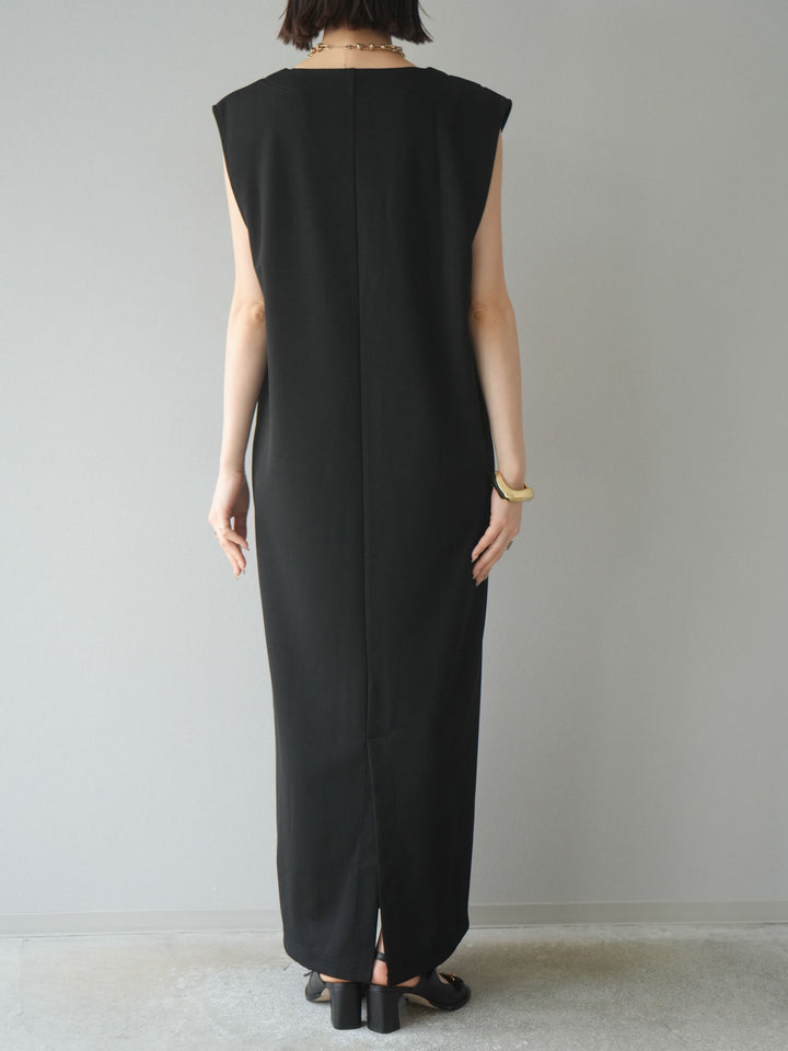 [予約]ライトポンチコード刺繍ワンピース/ブラック