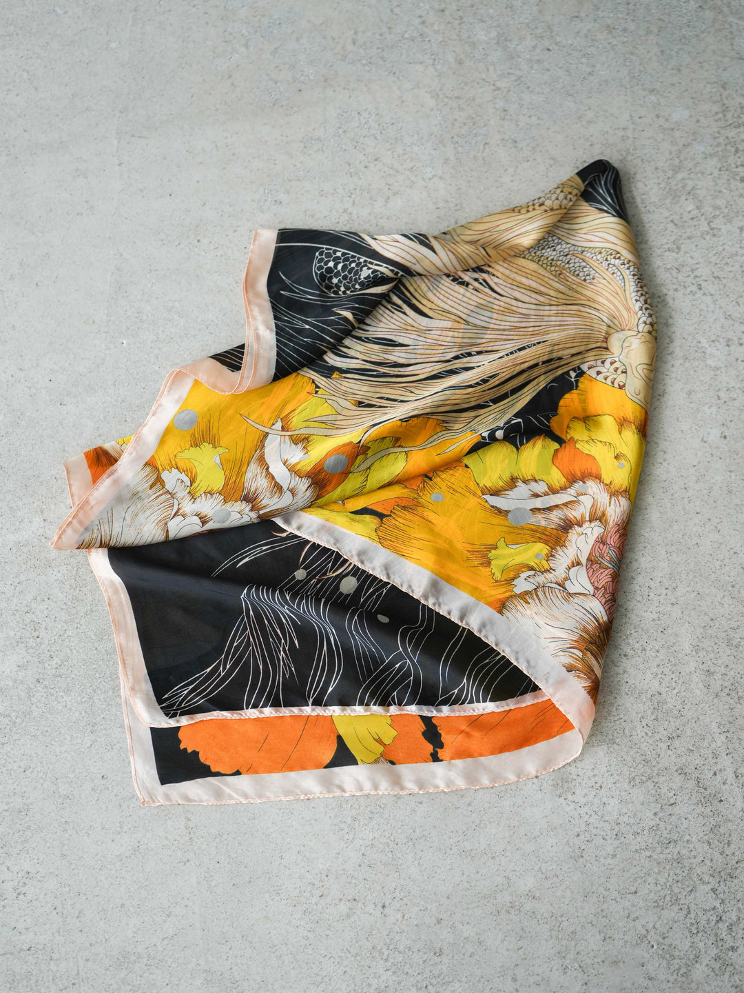 [予約]ヴィンテージライクスカーフ-1/ブラック