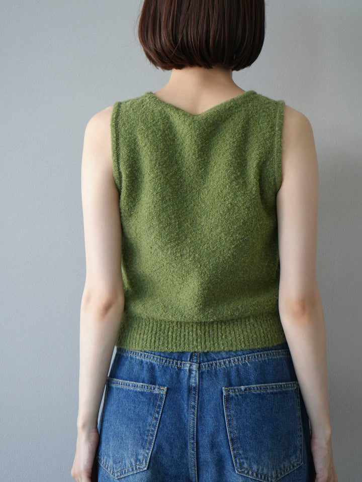 [予約]ブークレニットタンクトップ/グリーン