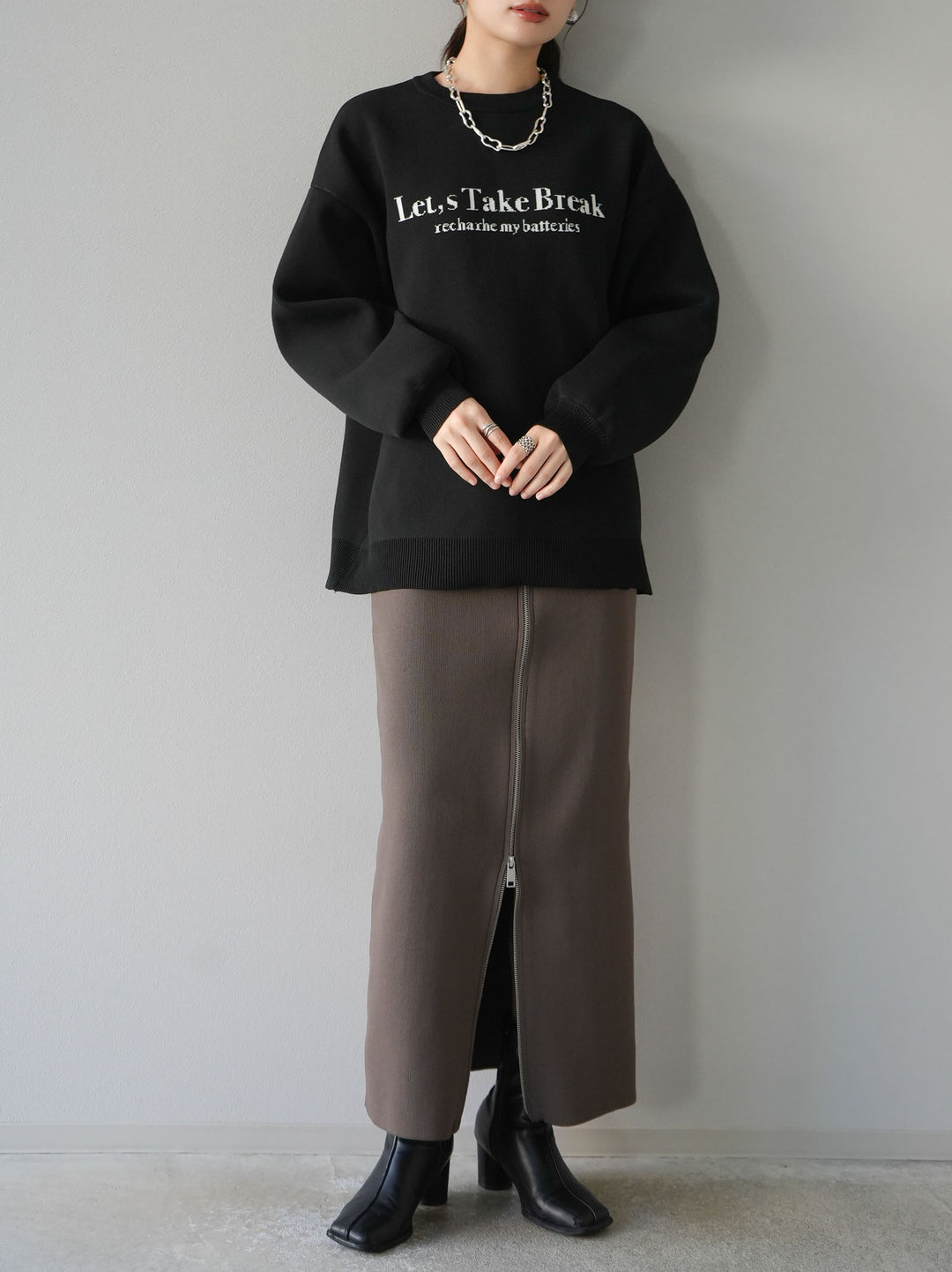 [予約]ミラノリブロゴニットプルオーバー/ブラック