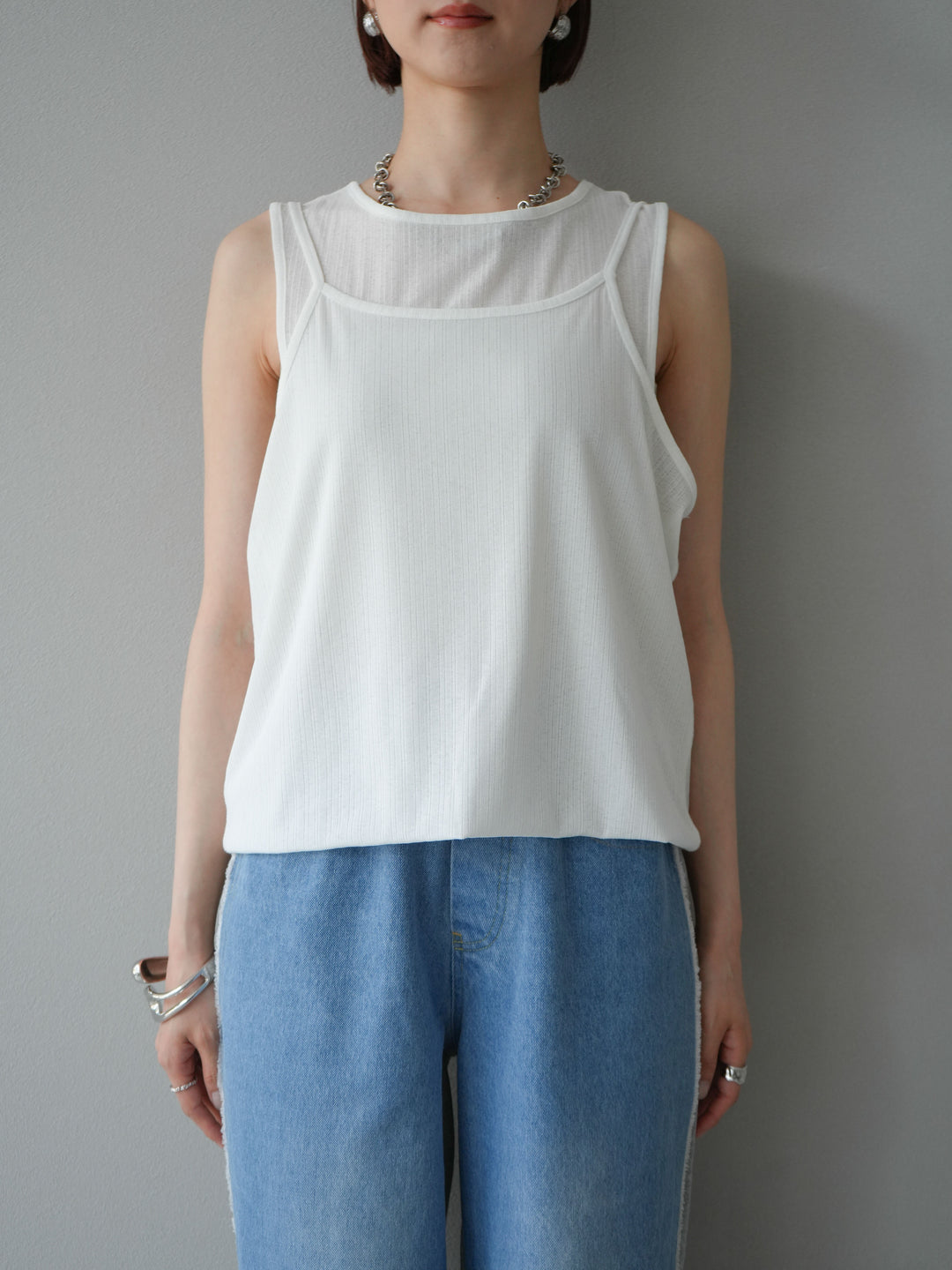 [預訂] Ice Touch 2WAY Design 吊帶背心/白色