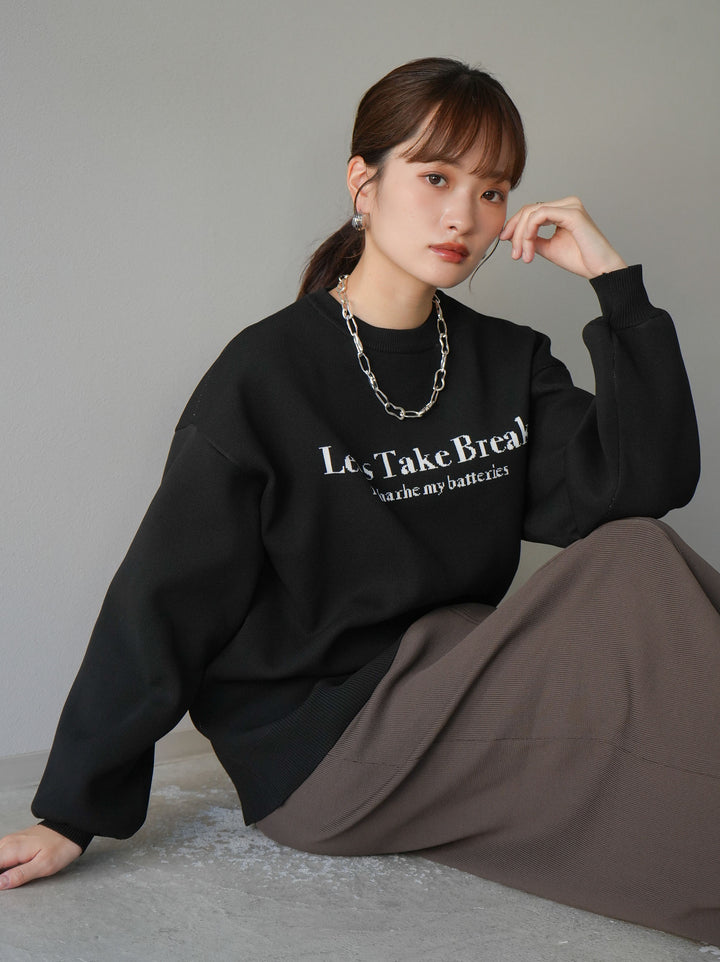 [予約]ミラノリブロゴニットプルオーバー/ブラック