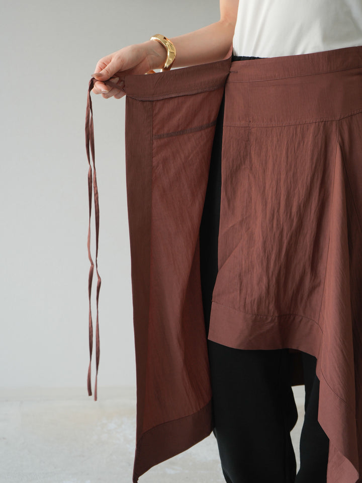 [予約]アシンメトリーレイヤードスカート/ブラウン