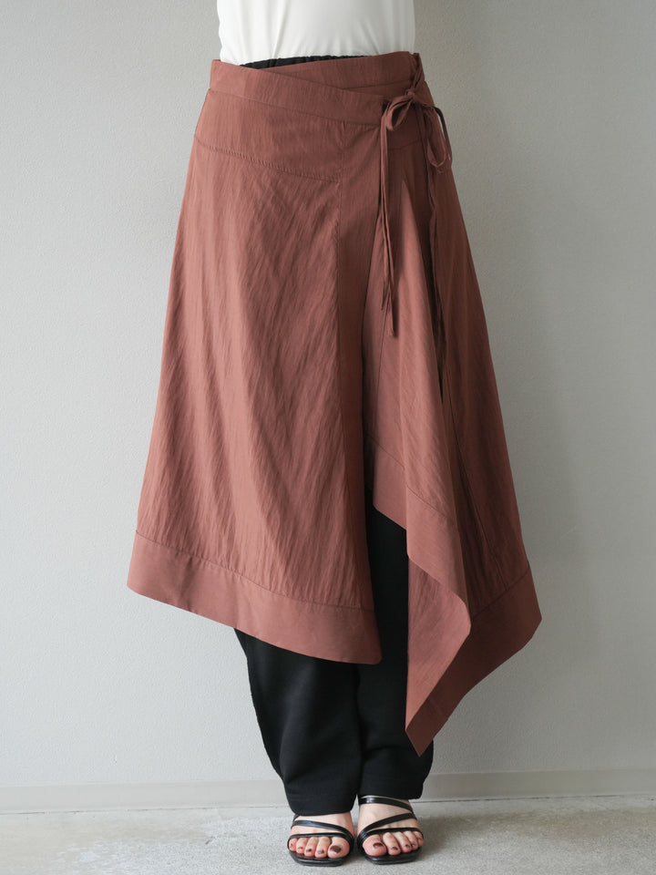 [予約]アシンメトリーレイヤードスカート/ブラウン